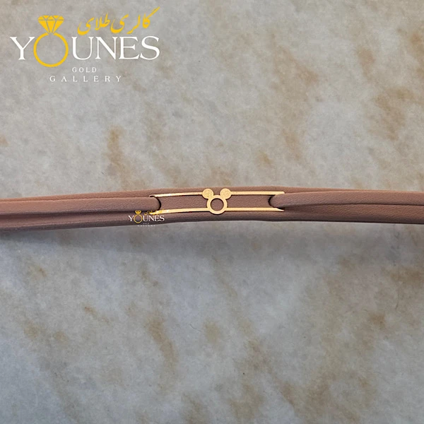 دستبند طلا چرم زنانه میکی موس